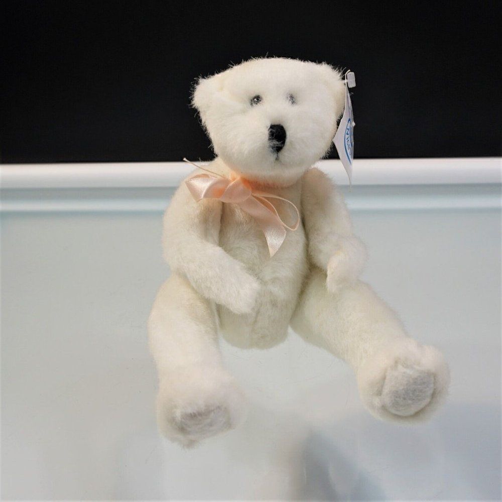 White Teddy Bear Vintage Lexin Nice Stuff Fully Jointed 10 in Plush Stuffed Toy